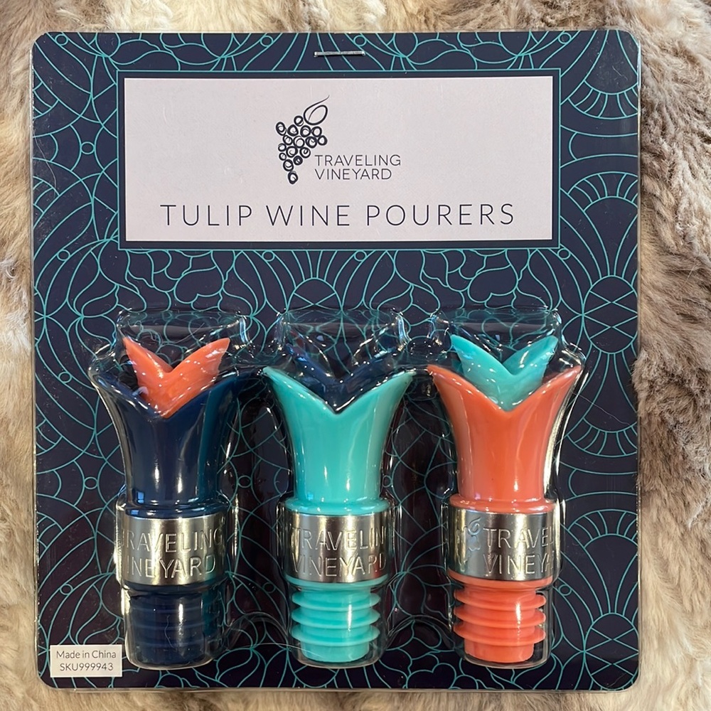 New in box, tulip wine pourers